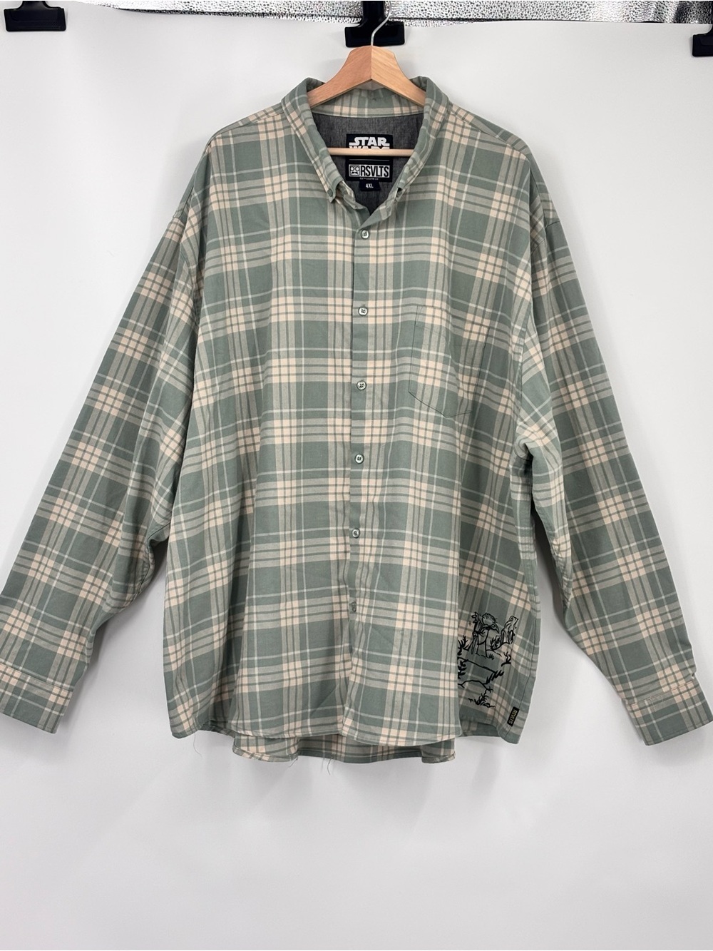 RSVLTS x Star Wars Dagobah Master Long Sleeve Button Shirt 4XL Men's Disney